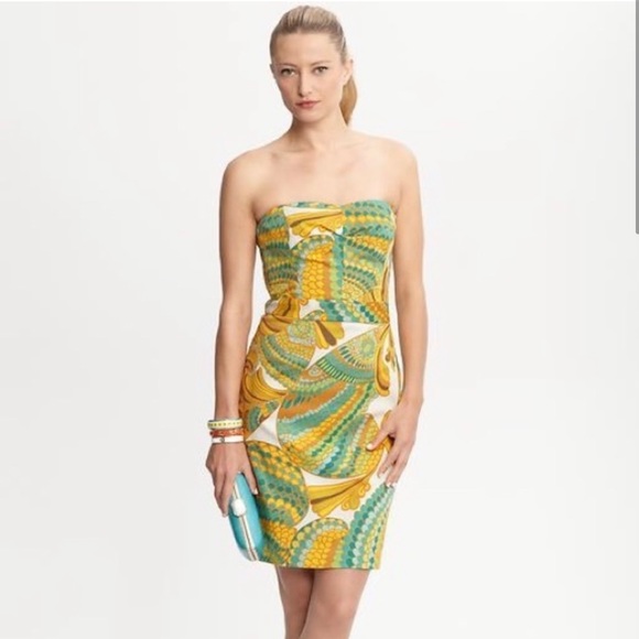 🔥TRINA TURK worn once GEO MOD COTTON DRESS SLEEVELESS BOHO SIZE 8 RETAIL $150 - Picture 4 of 13